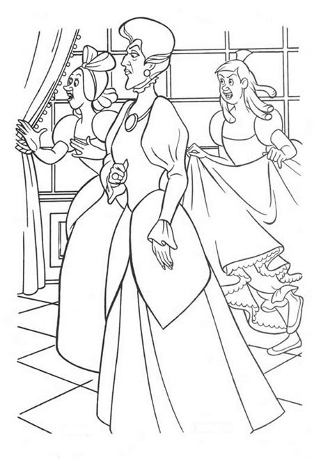 Cinderella Step Sisters Coloring Pages Sketch Coloring Page