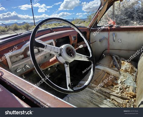Vintage Old Decaying Abandoned Car Interior Stock Photo 431913526