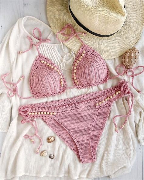 Https Etsy Com Listing Triangle Crocheted Bikini Set
