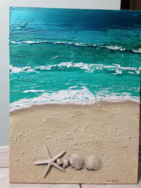 Best 12 Beach Acrylic Mixed Media Painting On Canvas Inches By V