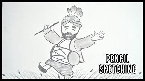 Baisakhi Drawing Easy Drawing On Baisakhi Pencil Drawing Youtube