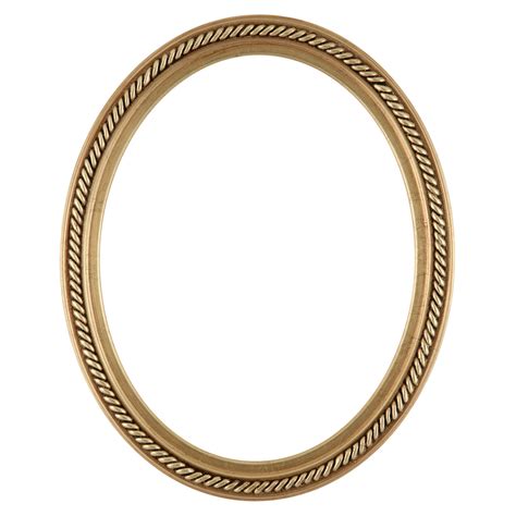 Oval Frame In Gold Leaf Finish Braided Rope Decals On Vintage Picture