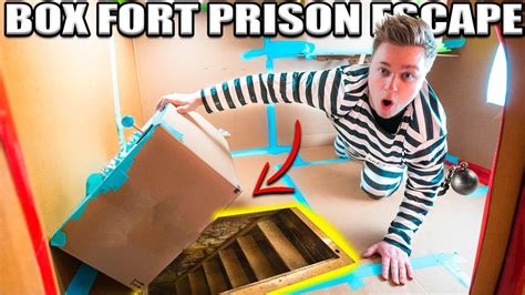 24 Hour Box Fort Prison Escape Room 📦🚔 Secret Underground Tunnel Spy