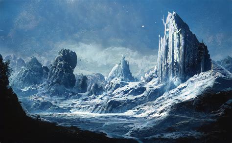 Artstation Remains Of A Castle On An Snowy Mountain