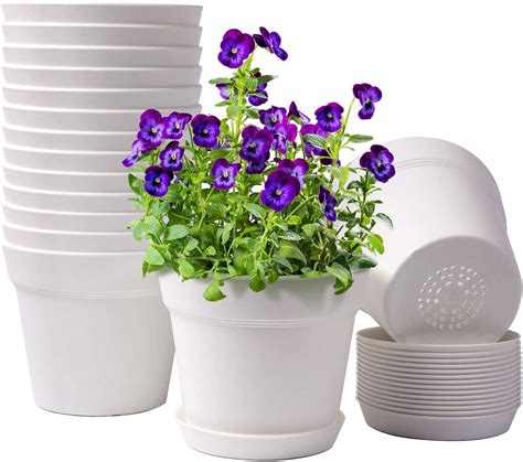 Homenote Pots For Plants 15 Pack 6 Inch Plastic Planters With Multiple