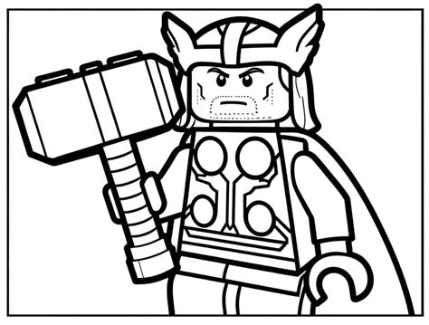 Dibujos De Marvel Lego Thor Para Colorear Para Colorear Pintar E