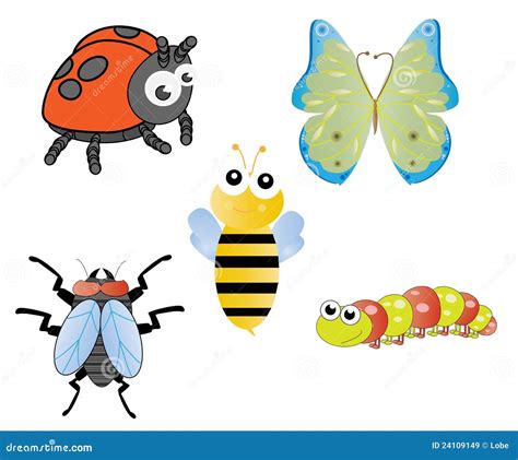 Fun And Silly Insects Stock Vector Illustration Of Assortment 24109149