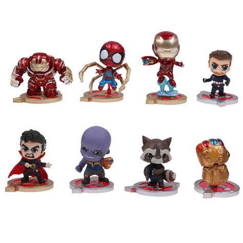 New 8pcsset Mini Action Figure Marvel The Avengers Super Hero Spider