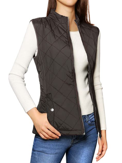 Womens Zip Up Quilted Padded Vest