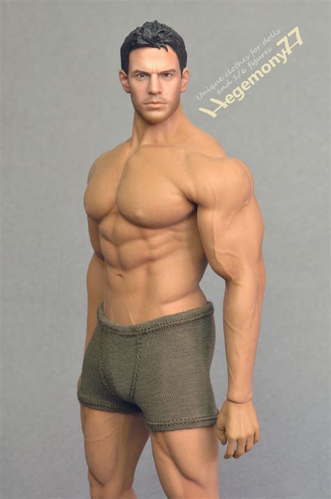 Phicen M Muscular Action Figure Doll Body In Th Scale XXL Olive Green Boxer Briefs Trunks