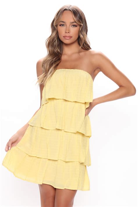 Ruffle It Up Mini Dress Yellow Fashion Nova Dresses Fashion Nova