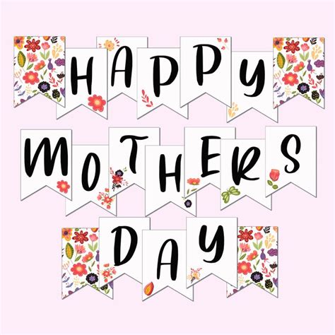 Happy Mothers Day Banner Printable Mothers Day Banner Etsy Canada In