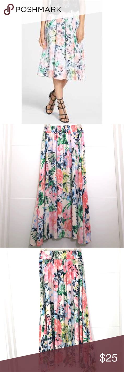 Tildon Floral Midi Flowy Pastel Skirt Pastel Skirt Elegant Skirt Skirts