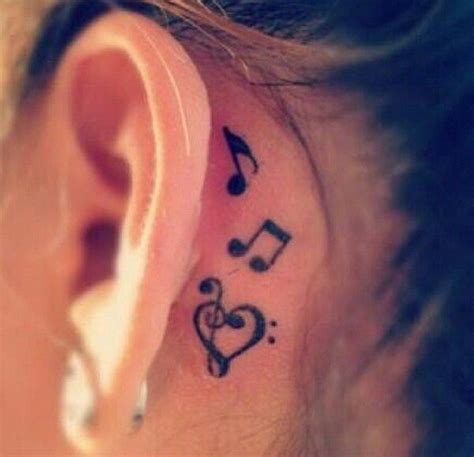 The shape of heart that is typically chosen by most of us isn't anatomically correct. 70 Pretty Behind the Ear Tattoos | Note tattoo, Music ...