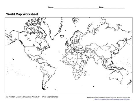 World Map Quiz Continents Copy Oceans And Continents Map Quiz By Mregan