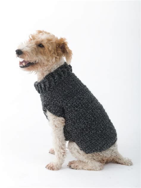 Poet Dog Sweater In Lion Brand Homespun L32350 Knitting Patterns