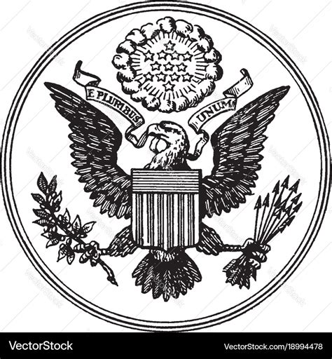 Great Seal United States Vintage Royalty Free Vector Image