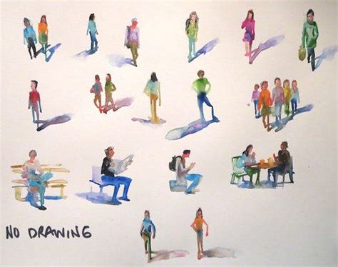 Page Of People Watercolour Drawing People Watercolor Paintings