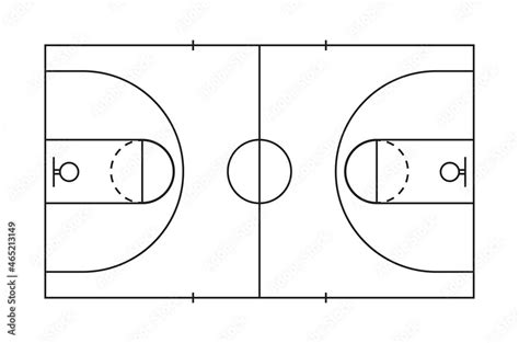 Naklejka Basketball Court Line Of Marking Of Basketball Field Plan