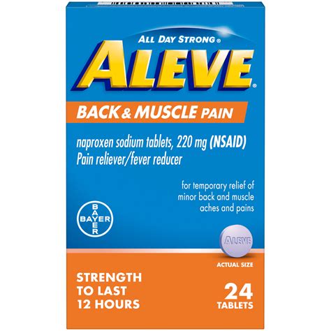 Aleve Back And Muscle Pain Naproxen Sodium Tablets 24 Count Walmart