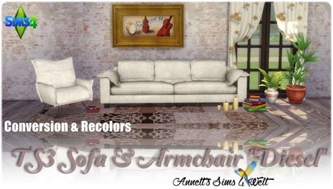 Ts3 To Ts4 Conversion Sofa And Armchair Diesel At Annetts Sims 4 Welt