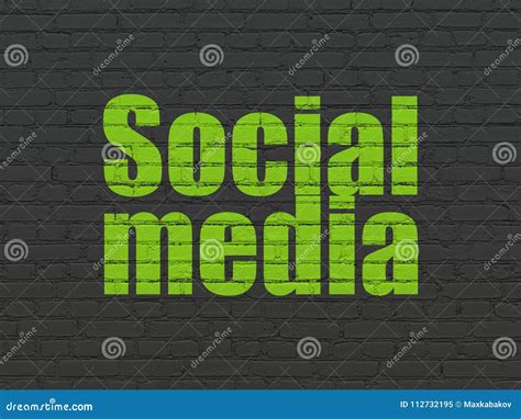 Social Media Concept Social Media On Wall Background Stock