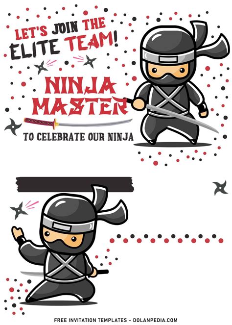 11 Super Cool Ninja Themed Birthday Invitation Templates Dolanpedia