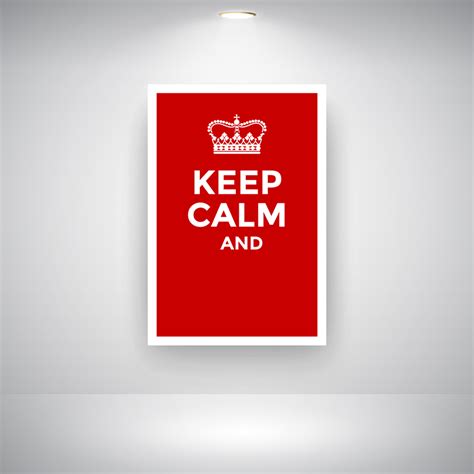 Red Keep Calm Poster With Crown On Wall 212637 - Download Free Vectors ...