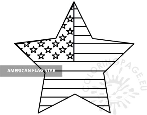 American Flag Star Template Pdf Coloring Page