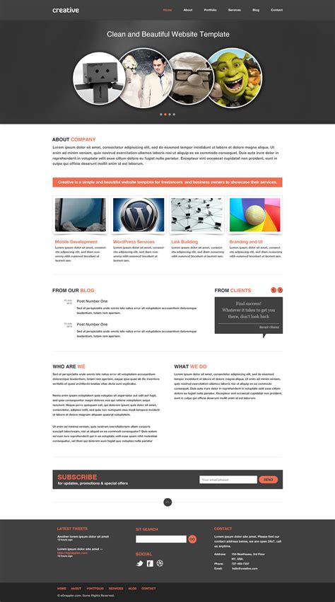 business portfolio website psd template creative