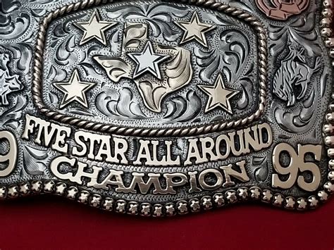 1995 Rodeo Trophy Belt Buckle ~ Terlingua Texas All Around Champion