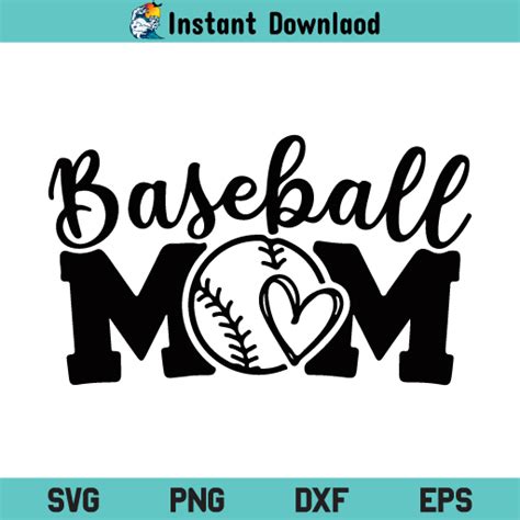 Baseball Mom SVG Cut File, Baseball Mom SVG, Baseball Mom Haert SVG