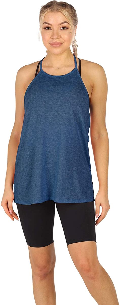 Icyzone Workout Tank Tops For Women High Neck Running Muscle Tank Exercise Gym Ebay