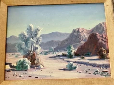 Vintage Desert Oil Painting By Palm Springs Artist Darwin Taylor Smoke