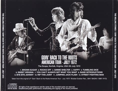 Rolling Stones Goin Back To The Roots American Tour July 1972 1cd