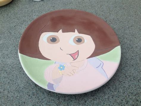 Dora Plate From April 2014 Pre Kiln Hand Painted Pottery Pottery