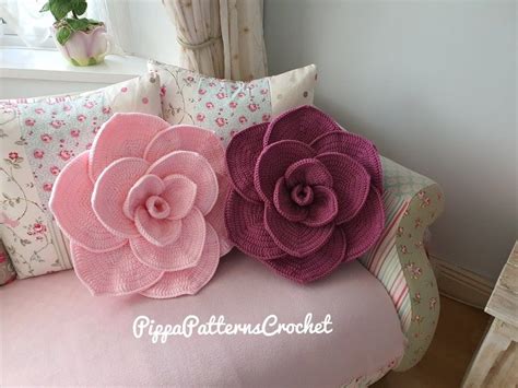 Crochet Rose Cushion Pattern Rose Pillow Crochet Photo Tutorial Crochet