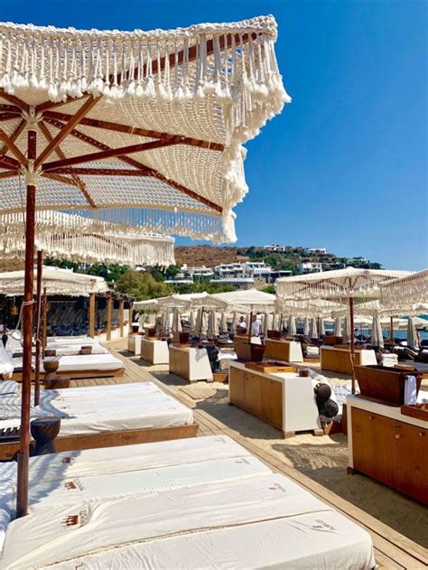Mykonos Beaches And The Best Beach Bars Tia Does Travel Beach Club