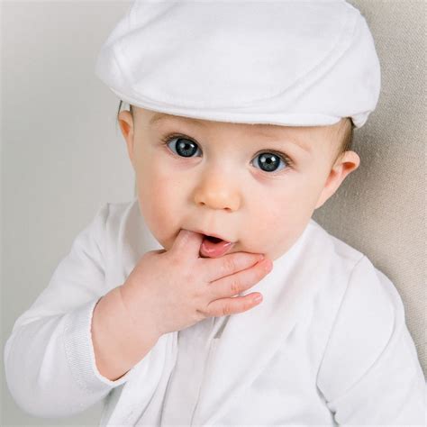 Baby Boy Baptism Hats White French Cotton Newsboy Cap Baby Etsy