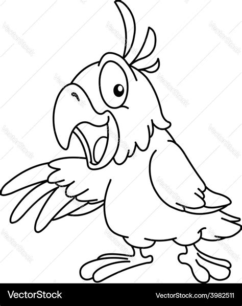 Outlined Presenting Parrot Royalty Free Vector Image