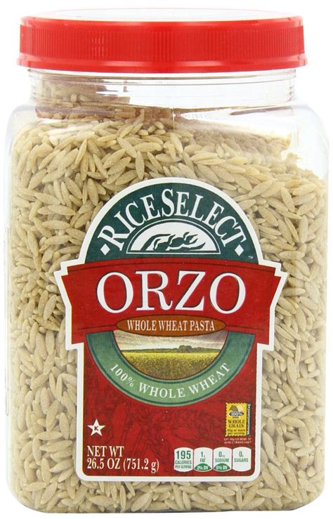 Rice Select Orzo Whole Wheat Pasta 265 Oz Jar Whole And Natural