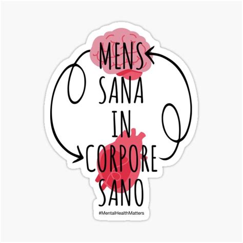 mens sana in corpore sano mental health matters sticker for sale by panostsalig redbubble