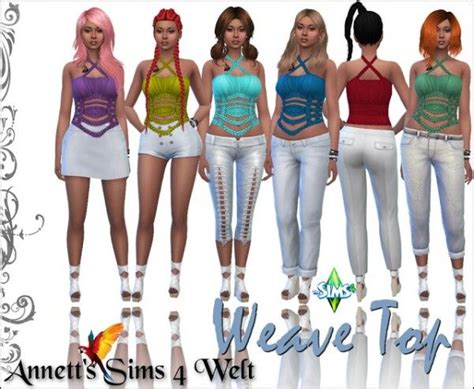 Annett`s Sims 4 Welt Weave Top • Sims 4 Downloads Sims 4 Clothing
