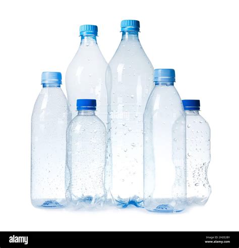 Empty Plastic Bottles On White Background Recycling Problem Stock