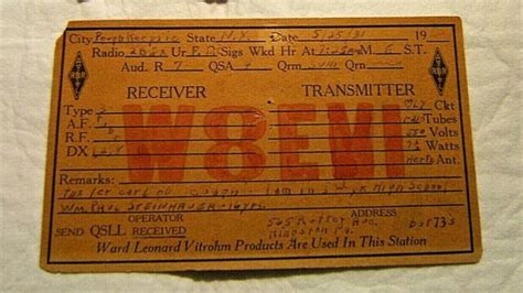 Vintage Ham Radio Qsl Card Kingston Pa V8emi 1931 Ebay