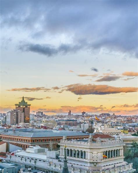Aerial View Madrid Cityscape Stock Image Image Of Touristic