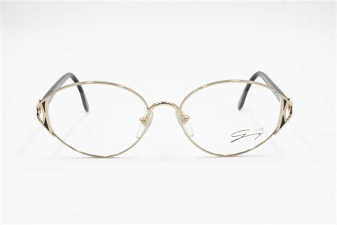 Genny 589 5007 Women Vintage Eyeglasses Frame Golden And Black Etsy