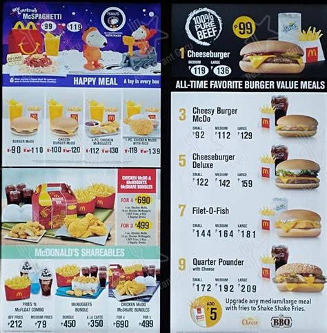 menu at mcdonald s fast food cebu city the walk