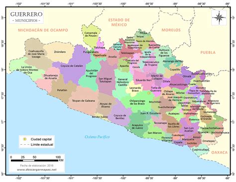 Mapa De Municipios De Guerrero Descargar Mapas