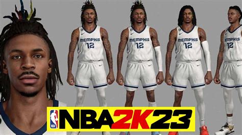 NBA 2K23 Ja Morant Cyberface Multiple Hairstyles